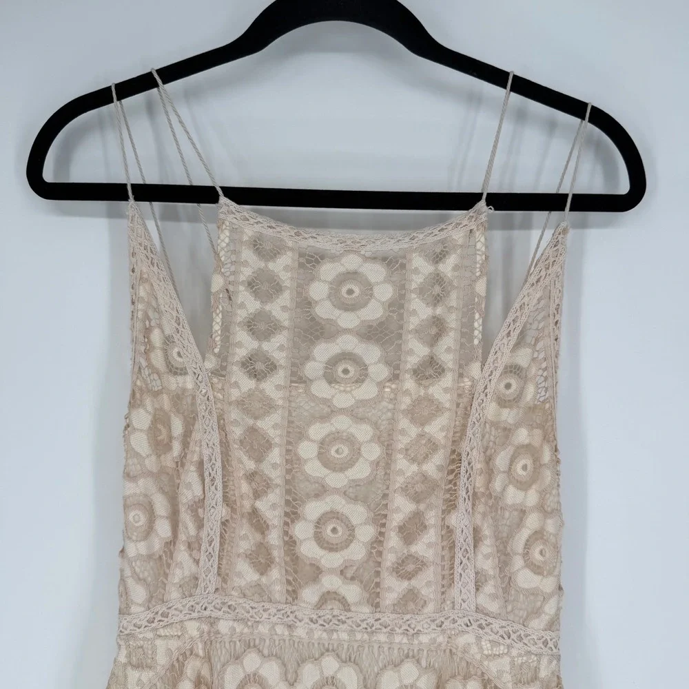 FREE PEOPLE JUST LIKE HONEY LACE DRESS SIZE 12 BOHO CHIC COTTAGECORE ROMANTIC